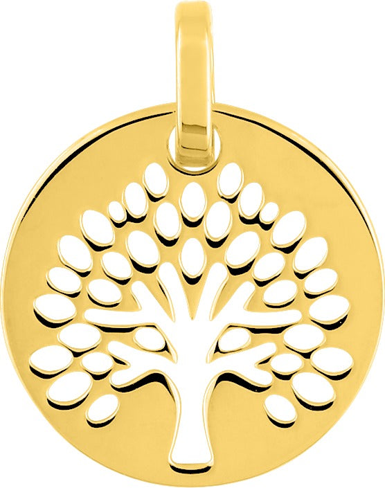 Médaille arbre de vie ajouré en plaqué or