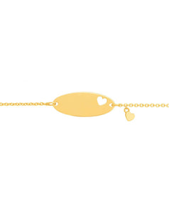 Bracelet d'identité bébé avec coeurs en or jaune 9ct 446J218