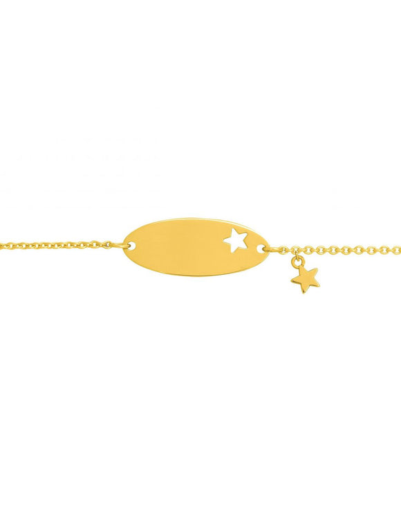 Bracelet d'identité bébé avec étoiles en or jaune 9ct 446J220
