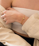 Bracelet ZAG Lyric en cordon marron et acier doré