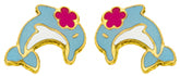 Boucles d'oreilles petits dauphins en or 18ct 386-119