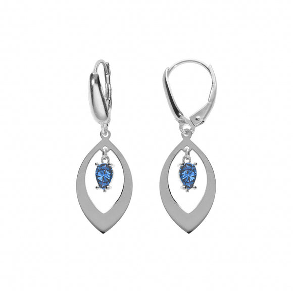 Boucles Argent Glam bleu