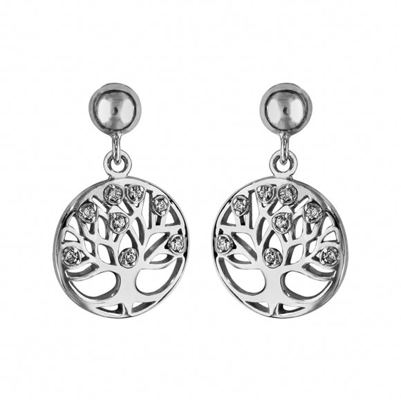 Boucles Arbre de vie + zirconiums 681-3411