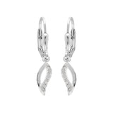 Boucles d'oreilles vague en argent rhodié et zirconiums