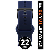 Bracelet Navy Blue boucle noire pour Ice Smart 22mm