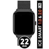 Bracelet Métallique Milanais noir pour Ice Smart 22mm