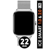 Bracelet Métallique Milanais en acier blanc pour Ice Smart 22mm