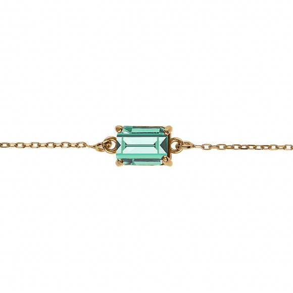 Bracelet plaqué or + oxyde bleu-vert 745-492