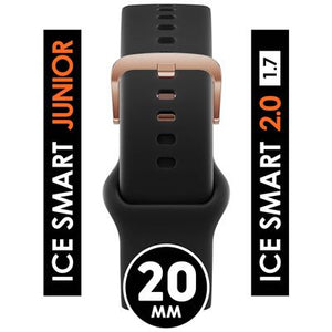 Bracelet silicone black/rose gold ice smart 2.0 20mm