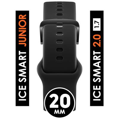 Bracelet silicone black ice smart 2.0 20mm