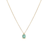 Collier plaqué or + oxyde bleu-vert 754-189
