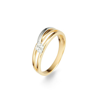 Bague bicolore en or 18ct et diamants 325-180