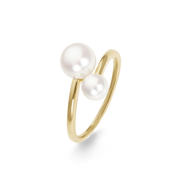 Bague "Toi Et Moi" En Or 18 Carats Avec Perles - 3,90 G - Occasion - Origine France
