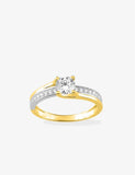 Solitaire Zirconium Or bicolore 18CT 324-25