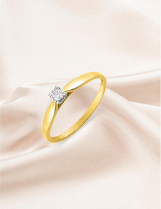 Bague bicolore en or 9ct et diamants 425-6