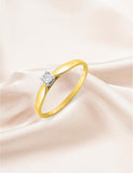 Bague bicolore en or 9ct et diamants 425-6