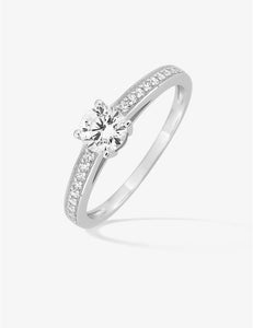 Solitaire Zirconium Or Blanc 18CT 304-63