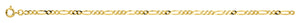Chaine maille figaro 3+1 en plaqué or 2.5 mm