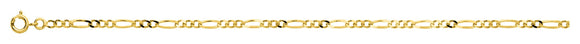 Chaine maille figaro 3+1 en plaqué or 2.5 mm