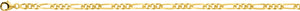 Chaine maille figaro 3 + 1 en plaqué or 3 mm