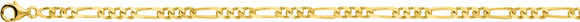 Chaine maille figaro 3 + 1 en plaqué or 3 mm