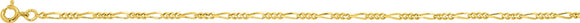 Chaine maille figaro en plaqué or 2 mm