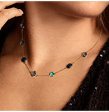 Collier en vermeil + pierre de couleurs 654v196