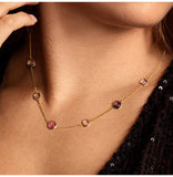 Collier en vermeil + pierre de couleurs 654v198