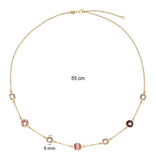 Collier en vermeil + pierre de couleurs 654v198