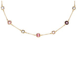 Collier en vermeil + pierre de couleurs 654v198