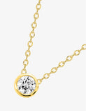 Collier solitaire en plaqué or serti clos 755z351