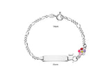Bracelet d'identité enfant maille figaro + fleur multicolore 644-697
