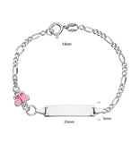 Bracelet d'identité enfant maille figaro + papillon 644-686