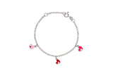 Bracelet junior avec 3 coeurs en email 648-349