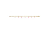 Bracelet enfant en vermeil avec coeurs roses 648V2