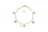 Bracelet enfant en vermeil avec coeurs 648V1