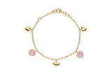 Bracelet enfant en vermeil avec coeurs 648V1