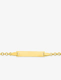 Bracelet identité bébé avec plaque rectangulaire en plaqué or 746-26