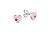 Boucles coeurs en email 684-1721