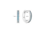 Boucles créoles en argent et zirconiums bleu 685-1124