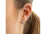 Boucles créoles en argent et zirconiums bleu 685-1124