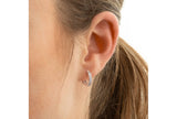 Boucles créoles en argent et zirconiums blanc 685-1122