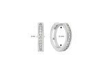 Boucles créoles en argent et zirconiums blanc 685-1122