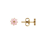 Boucles d'oreilles enfant fleurs en acier doré 880E15