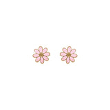 Boucles d'oreilles enfant fleurs en acier doré 880E15