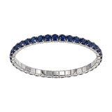 Bracelet acier élastique rail zirconiums bleu 840-3911