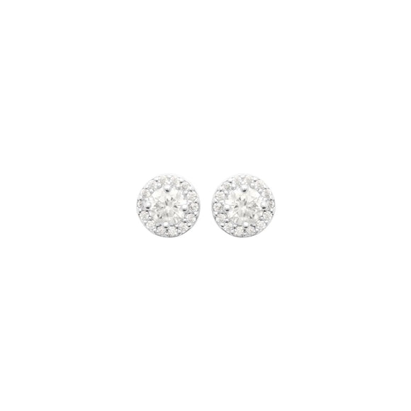 Boucles  d'oreilles en argent et zirconiums 682-2294