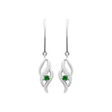 Boucles en argent avec zirconiums blancs et verts 681-3348