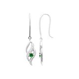 Boucles en argent avec zirconiums blancs et verts 681-3348