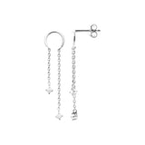 Boucles en argent rhodié et zirconiums 681-3350